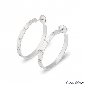 Cartier White Gold Plain Love Earrings B8028300